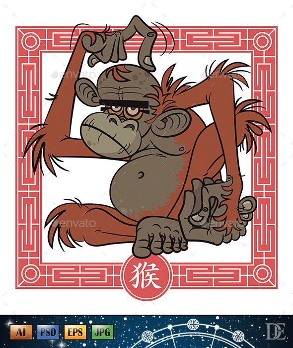 GraphicRiver Chinese Astrological Sign Monkey 10723638 GraphicRiver Chinese Astrological Sign Monkey 10723638