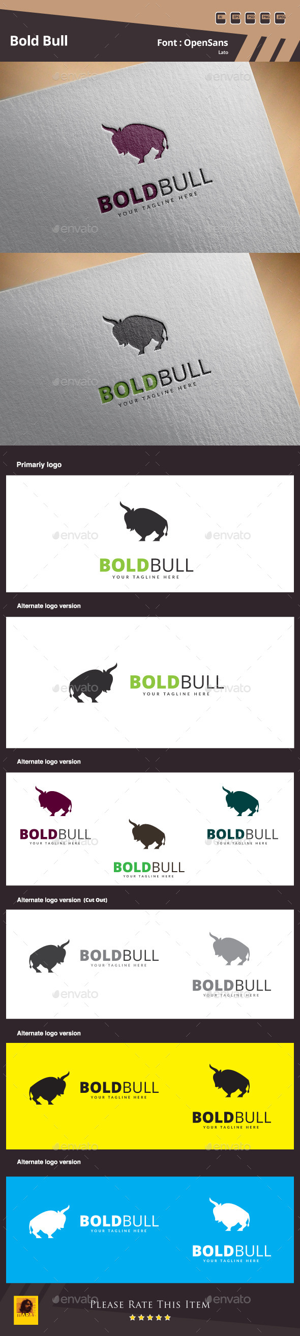 GraphicRiver Bold Bull Logo Template 10724195 GraphicRiver Bold Bull Logo Template 10724195