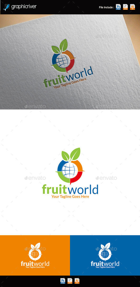 GraphicRiver Fruit World Logo Template 10730217 GraphicRiver Fruit World Logo Template 10730217