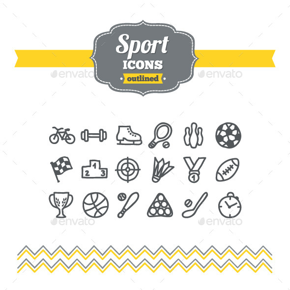 GraphicRiver Hand Drawn Sport Icons 10734434 GraphicRiver Hand Drawn Sport Icons 10734434