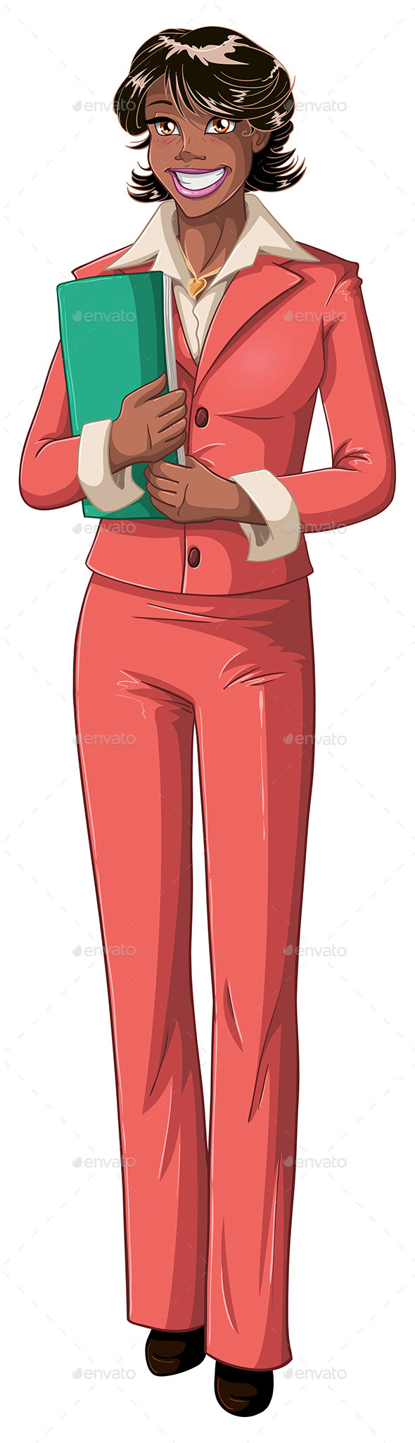 GraphicRiver African American Business Woman With Folder 10734558 GraphicRiver African American Business Woman With Folder 10734558