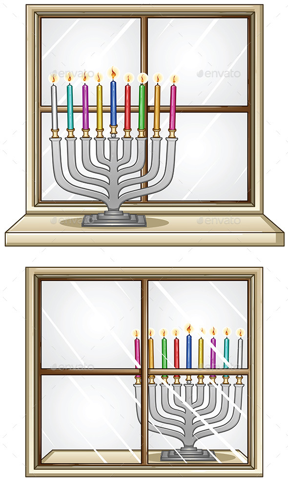 GraphicRiver Hanukkiah on a Window 10735096 GraphicRiver Hanukkiah on a Window 10735096