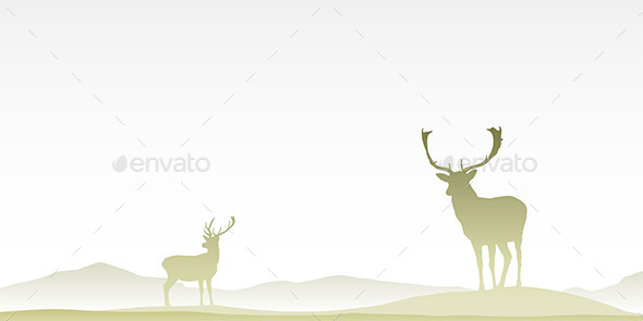 GraphicRiver Two Male Stag Deers 10735113 GraphicRiver Two Male Stag Deers 10735113