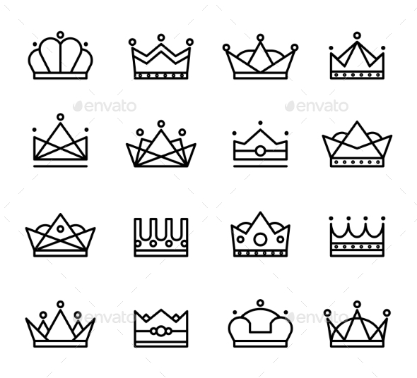GraphicRiver Vector Black Crown Icons Set 10735341 GraphicRiver Vector Black Crown Icons Set 10735341