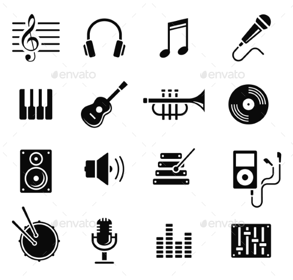 GraphicRiver Music and Multimedia Icons Vector 10736029 GraphicRiver Music and Multimedia Icons Vector 10736029