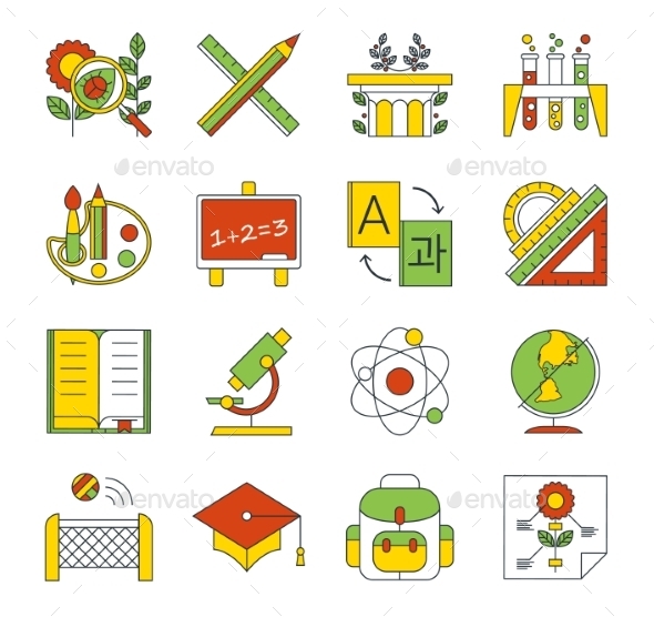 GraphicRiver School Education Icons 10736034 GraphicRiver School Education Icons 10736034