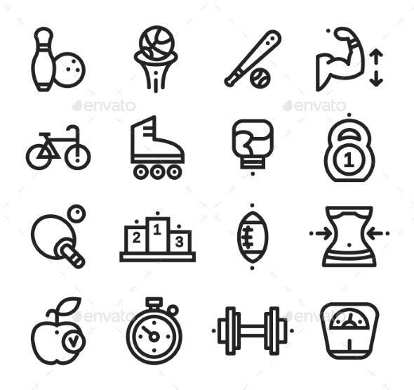 GraphicRiver Fitness and Health Sport Icons White Background 10736047 GraphicRiver Fitness and Health Sport Icons White Background 10736047