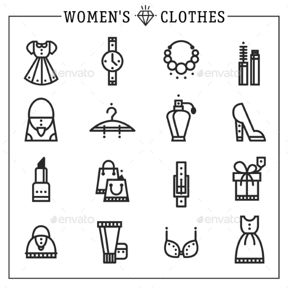 GraphicRiver Accessories Women Icons Vector Line 10736068 GraphicRiver Accessories Women Icons Vector Line 10736068