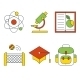Vector Education and Science Concept. Flat Design.