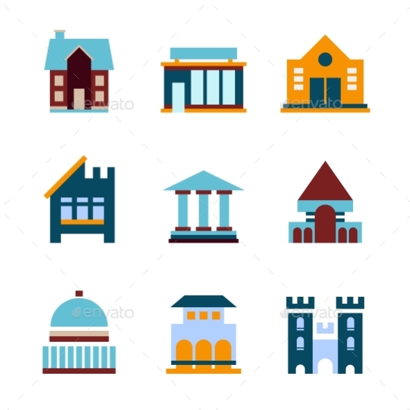 GraphicRiver Building Icon Set Abstract Architecture 10736159 GraphicRiver Building Icon Set Abstract Architecture 10736159