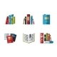 Set of Book Icons in Flat Design Style
