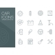Auto Mechanic Related Icons Silhouettes