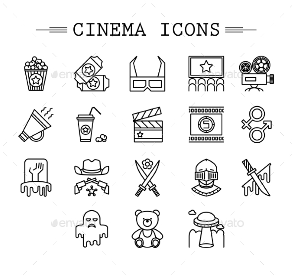 GraphicRiver Cinema Web Silhouettes Collection Vector 10736363 GraphicRiver Cinema Web Silhouettes Collection Vector 10736363