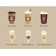 Coffee Vector Icon Set Menu Beverages Types