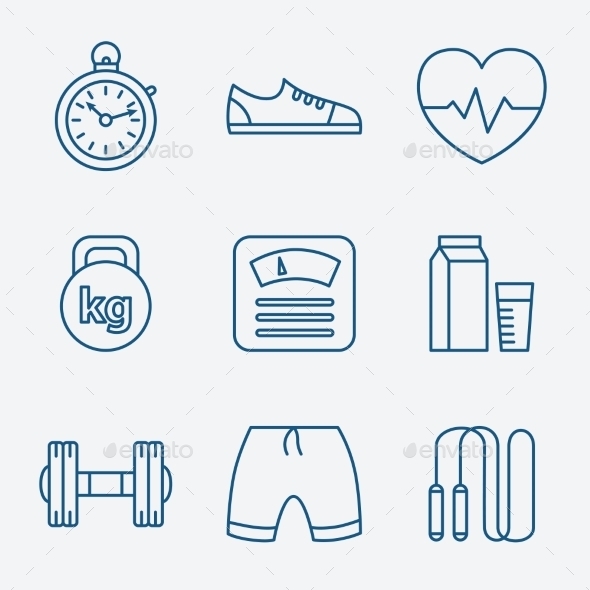 GraphicRiver Set of Outline Stroke Fitness Icons Vector Illustr 10736425 GraphicRiver Set of Outline Stroke Fitness Icons Vector Illustr 10736425