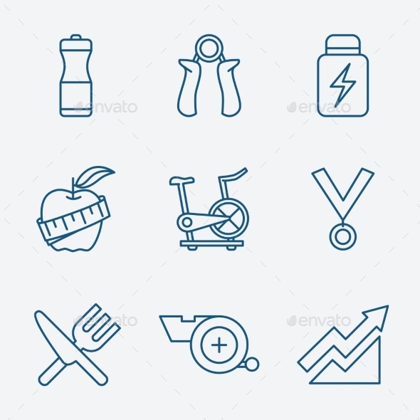 GraphicRiver Set of Outline Stroke Fitness Icons Vector Illustr 10736426 GraphicRiver Set of Outline Stroke Fitness Icons Vector Illustr 10736426