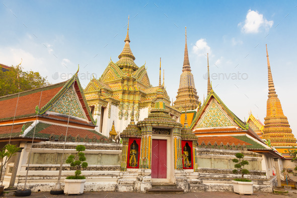 Pagodas of Wat Pho temple in Bangkok, Thailand (Misc) Photo Download