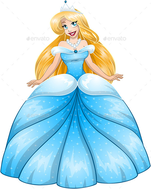 Blond Princess in Blue Dress (People)