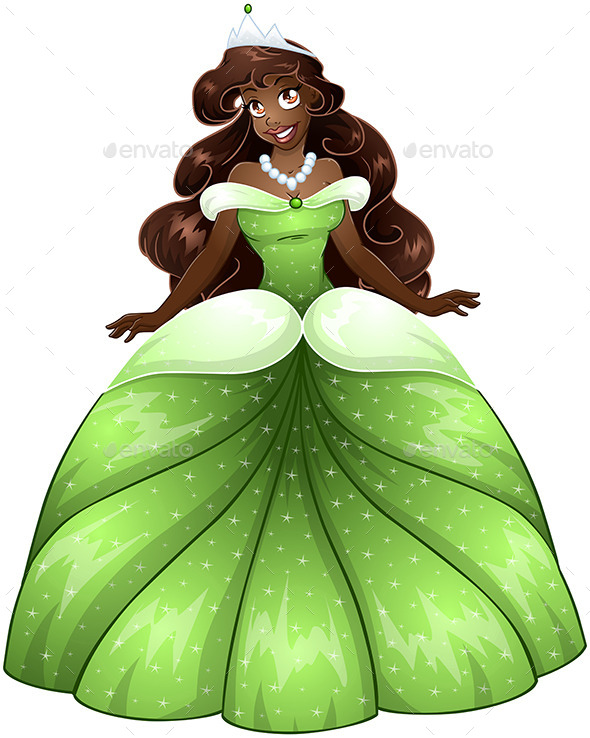 African Princess in Green Dress (People)