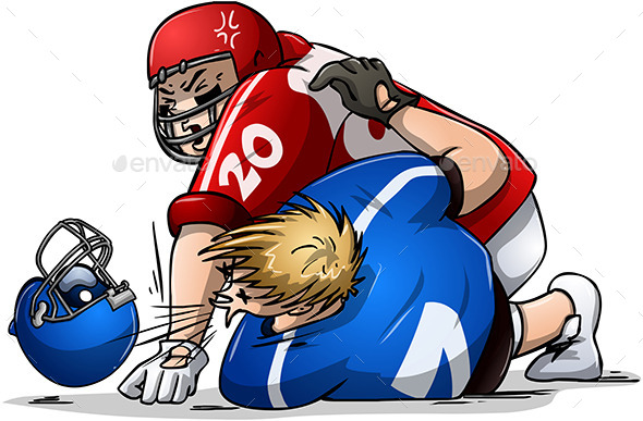 Football Players Fight and Punch (Sports/Activity)