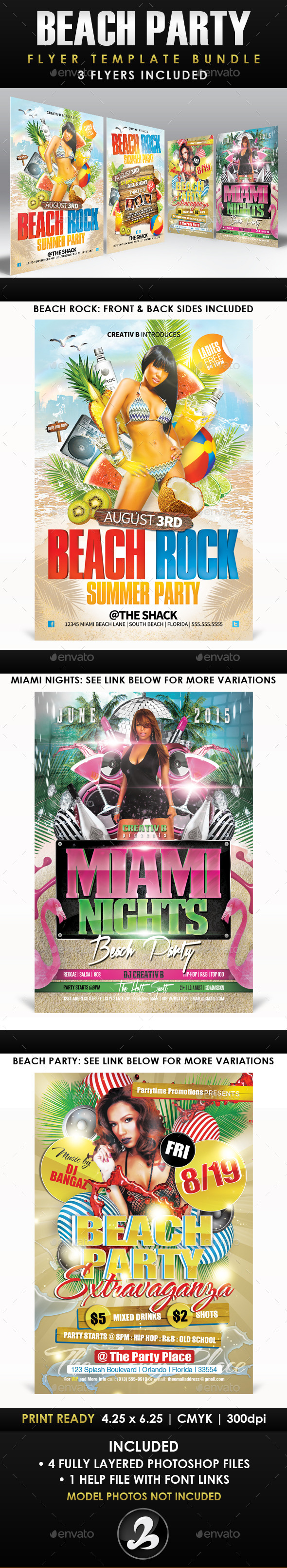 GraphicRiver Beach Party Flyer Template Bundle 10678531 GraphicRiver Beach Party Flyer Template Bundle 10678531