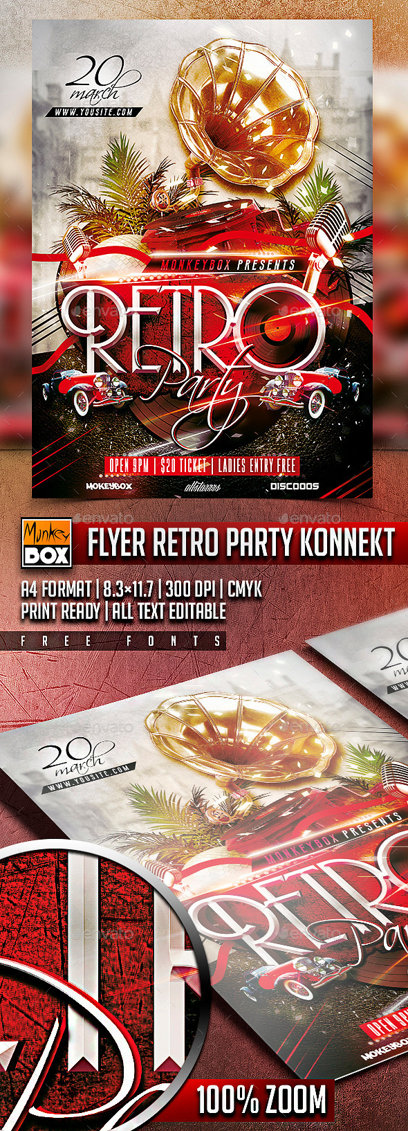 GraphicRiver Flyer Retro Party Konnekt 10740761 GraphicRiver Flyer Retro Party Konnekt 10740761