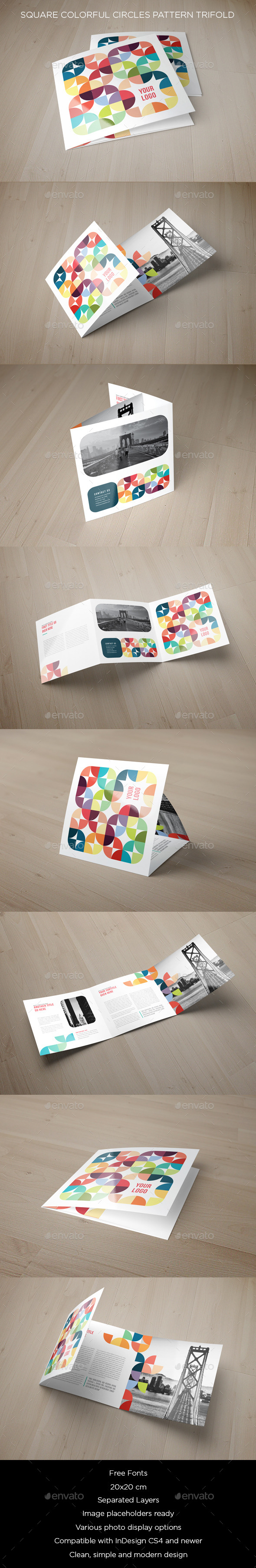 GraphicRiver Square Colorful Circles Pattern Trifold 10740784 GraphicRiver Square Colorful Circles Pattern Trifold 10740784