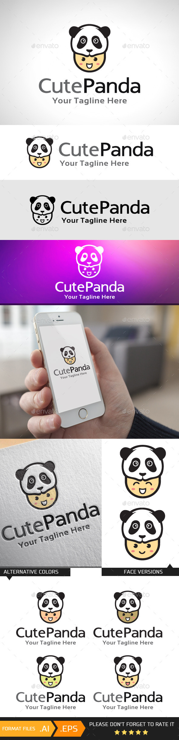 GraphicRiver Cute Panda Logo Template 10741465 GraphicRiver Cute Panda Logo Template 10741465