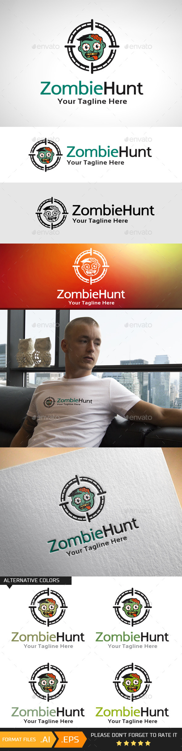 GraphicRiver Zombie Hunt Logo Template 10742052 GraphicRiver Zombie Hunt Logo Template 10742052