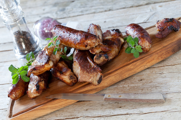 Roasted Ribs And Sausages (Misc) Photo Download