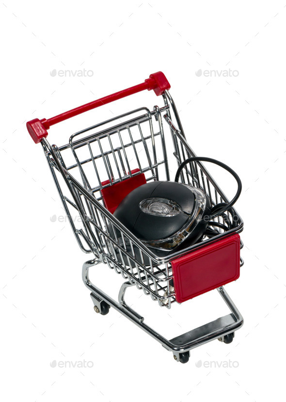 Shopping cart with a computer mouse (Misc) Photo Download