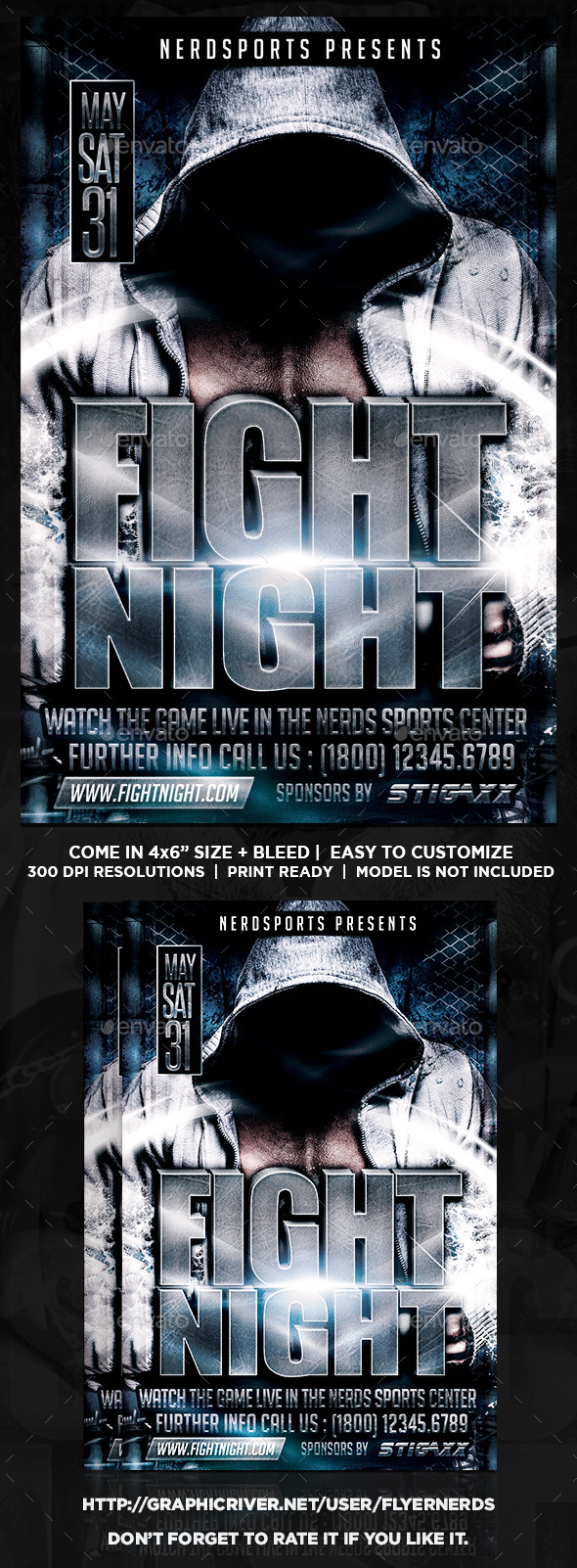 Fight Night Sports Flyer (Sports)