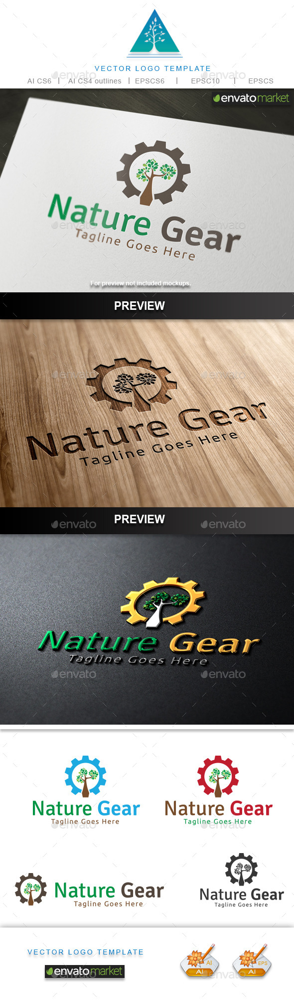 GraphicRiver Nature Gear Logo 10748491 GraphicRiver Nature Gear Logo 10748491