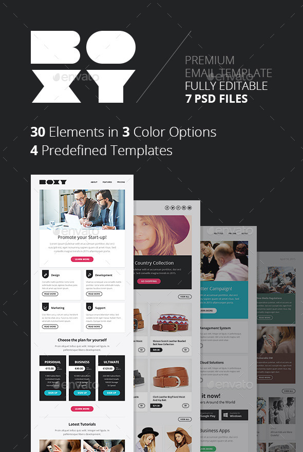 Boxy Multipurpose E-newsletter Template (E-newsletters)