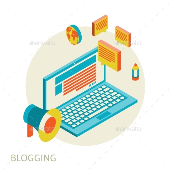 GraphicRiver Isometric Blogging Design 10751836 GraphicRiver Isometric Blogging Design 10751836