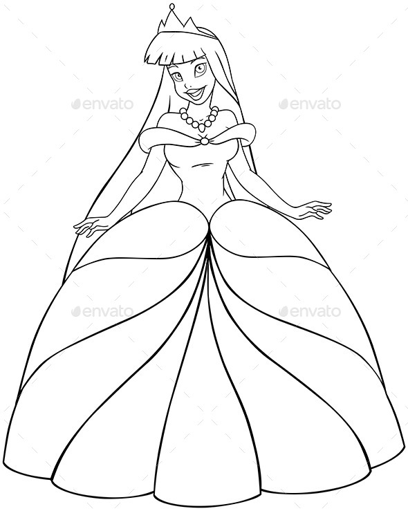 Asian Princess Coloring Page (People)