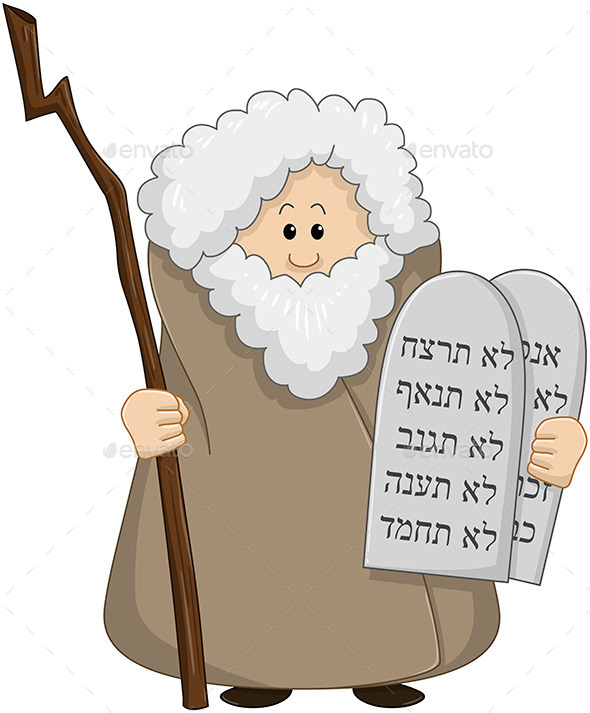 Moses Holding the Ten Commandments (Religion)