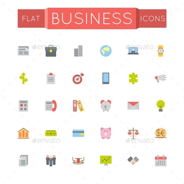 Vector Flat Business Icons (Business)
