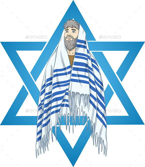 Star of David Rabbi With Talit (Religion)