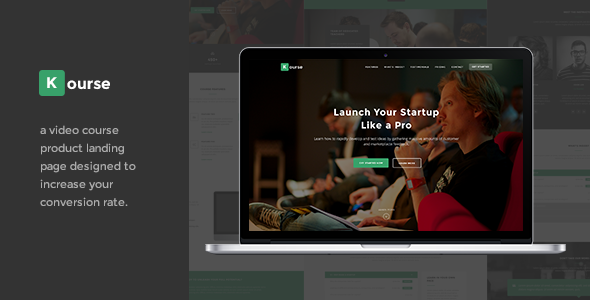 Download Kourse Video Course Landing Page Theme Free