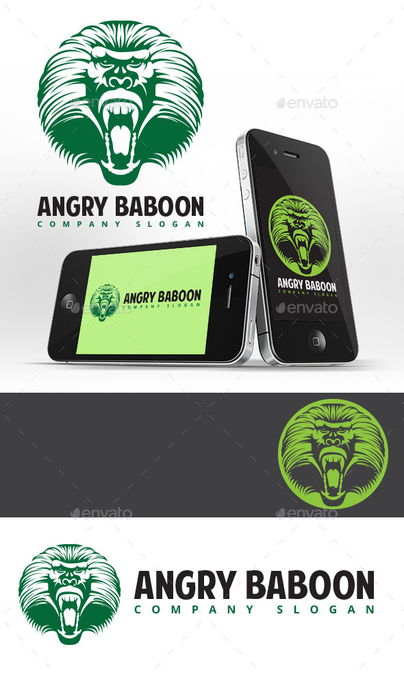 GraphicRiver Angry Baboon Logo Template 10754580 GraphicRiver Angry Baboon Logo Template 10754580