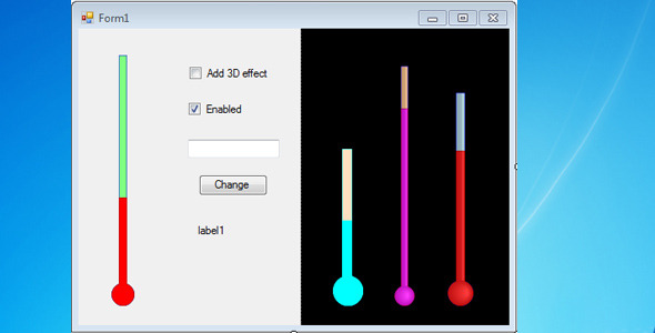 Thermometer Bar for Windows Forms