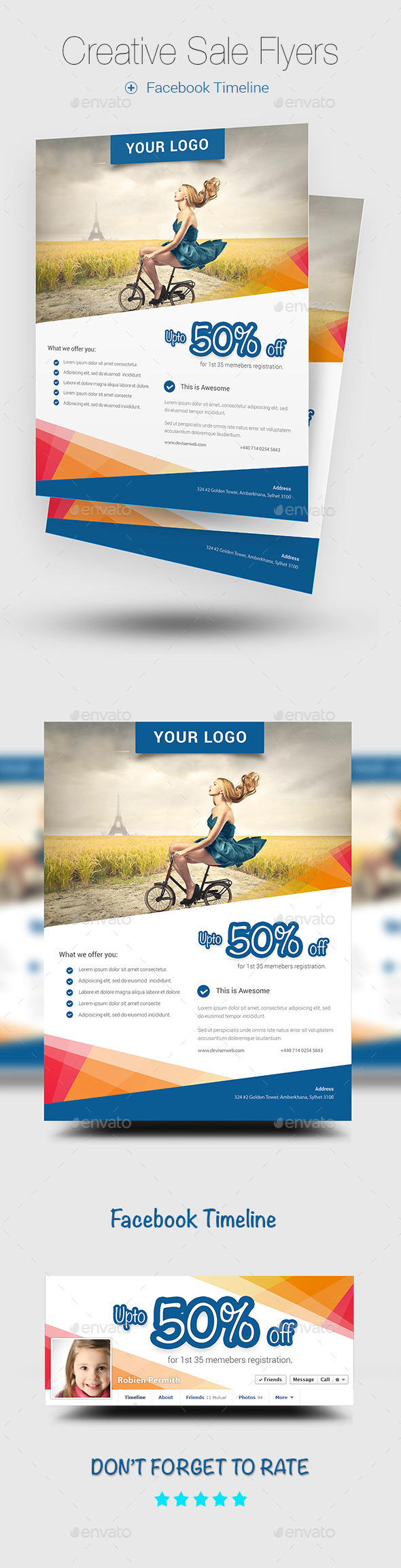GraphicRiver Creative Sale Flyer with Facebook Timeline 10755302 GraphicRiver Creative Sale Flyer with Facebook Timeline 10755302