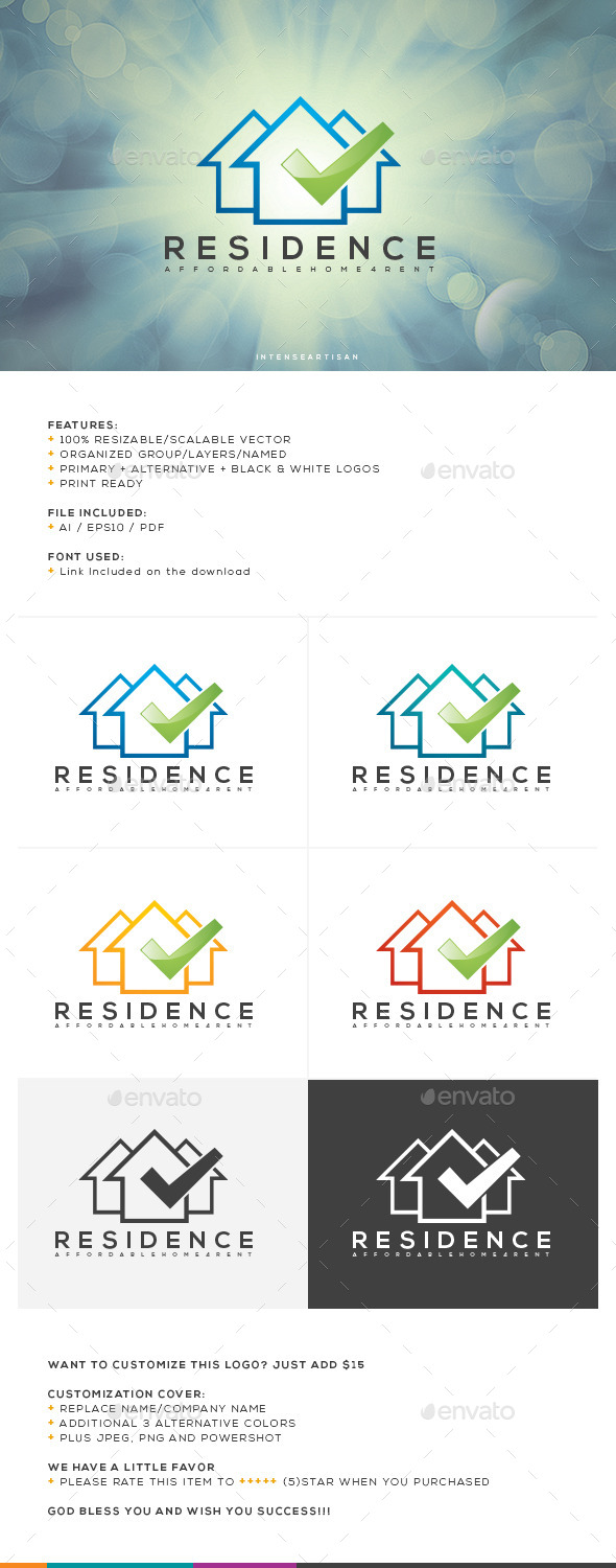 GraphicRiver Residence Logo Template 10755997 GraphicRiver Residence Logo Template 10755997