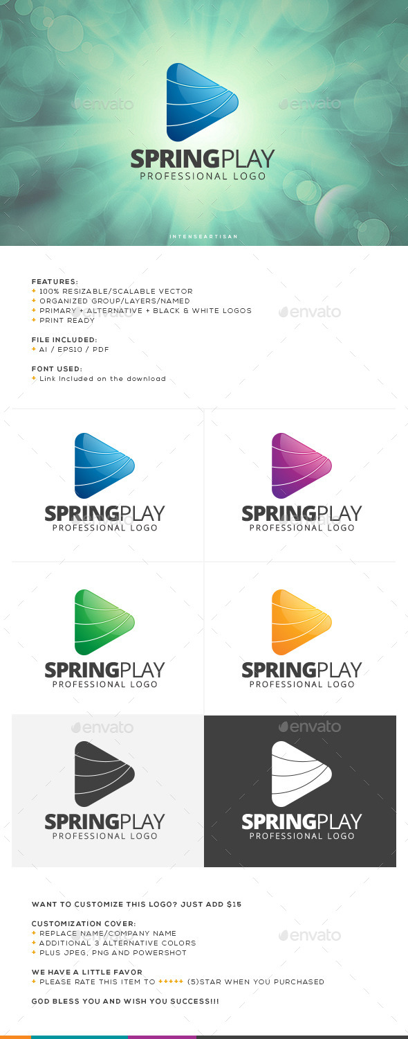 GraphicRiver Spring Play Logo Template 10756514 GraphicRiver Spring Play Logo Template 10756514
