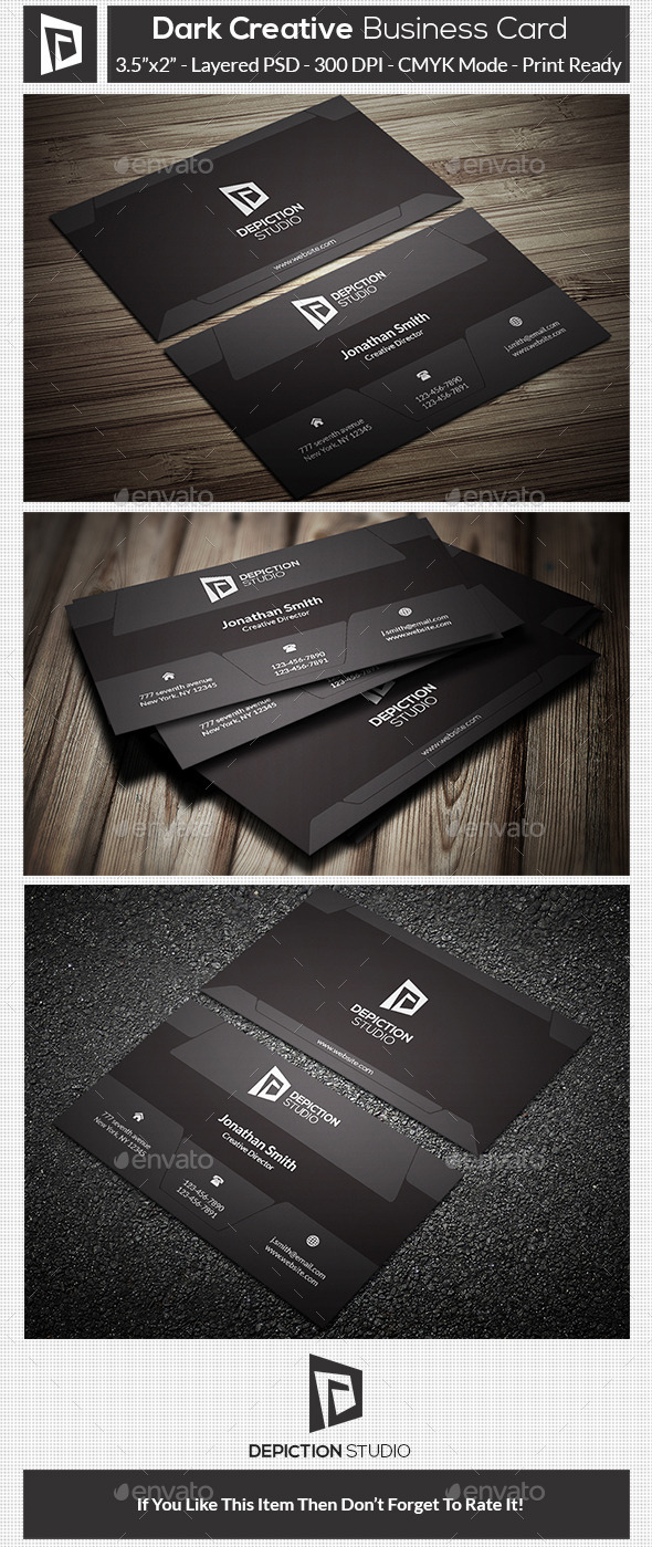 GraphicRiver Dark Creative Business Card 10756962 GraphicRiver Dark Creative Business Card 10756962