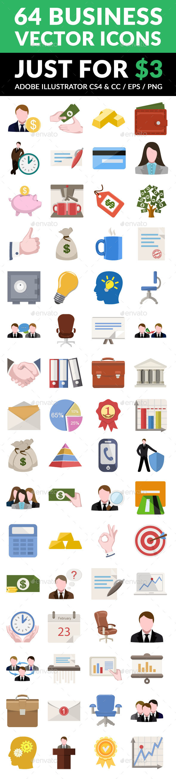 64 Business Icon Set (Business)