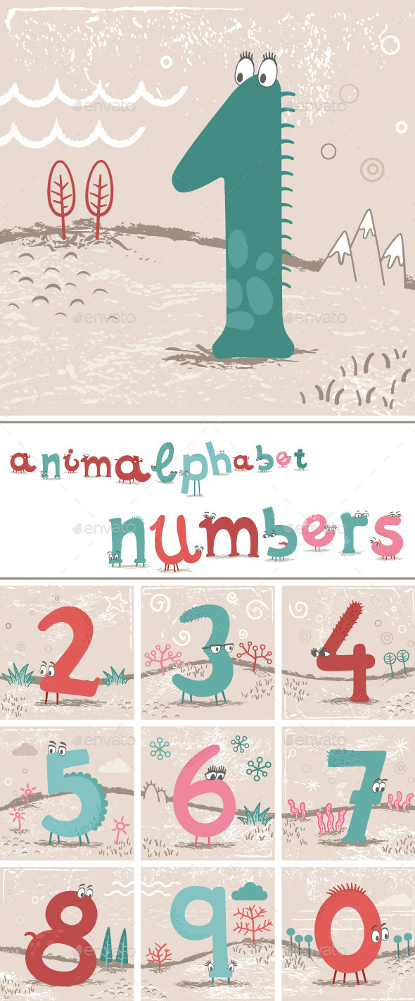 GraphicRiver Animalphabet Numbers 10759639 GraphicRiver Animalphabet Numbers 10759639