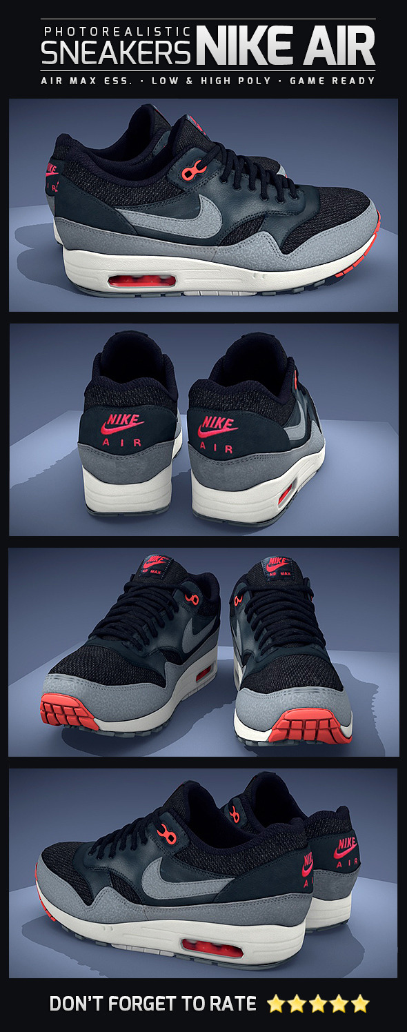 Sneakers Nike Air Max - Photorealistic - 3DOcean Item for Sale
