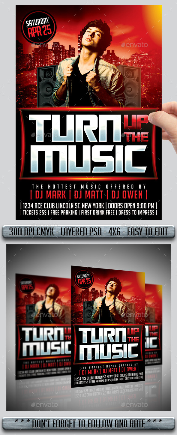 GraphicRiver Turn Up The Music Flyer 10760874 GraphicRiver Turn Up The Music Flyer 10760874